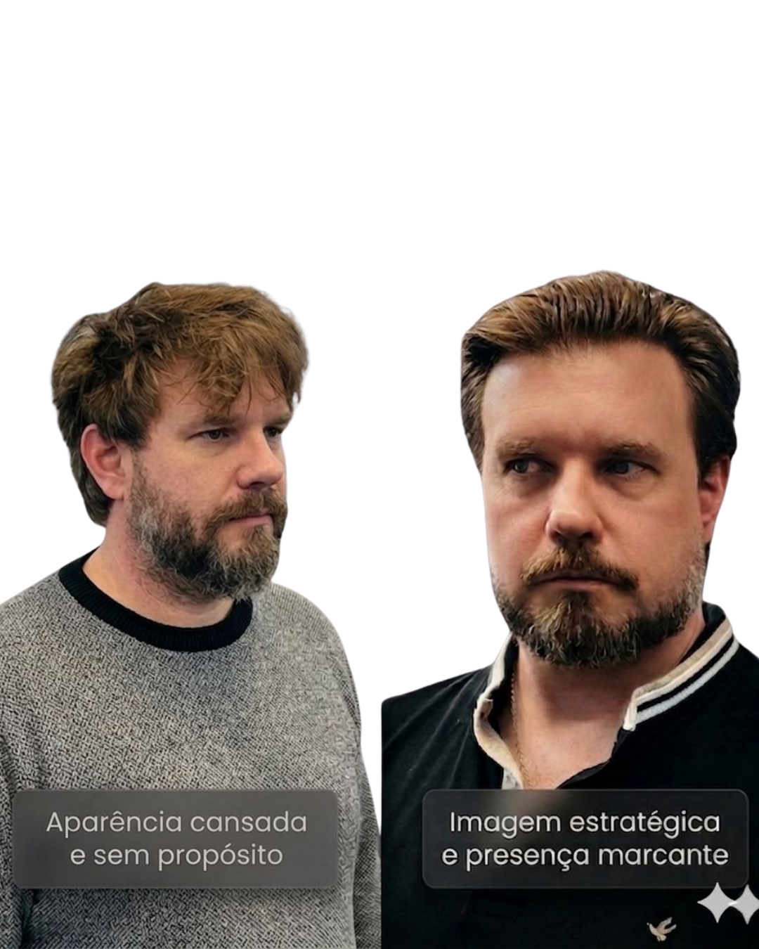 Antes e depois do visagismo — presença e imagem estratégica